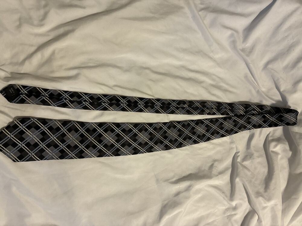 Michael Kors Grey Blue Geometric Tie